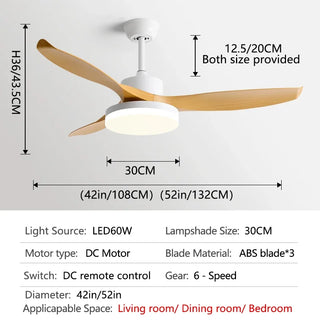 Johana - Modern 3-Blade Ceiling Fan with Integrated Round LED Light