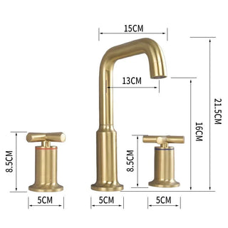 Celia - Dual Handle Modern Brushed Basin Tap