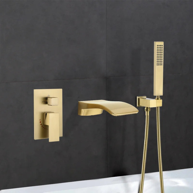 Samuels - Modern Waterfall Bathtub Tap Set with Shower