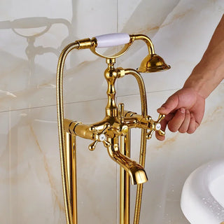 Cabrera - Floor Mounted Bathtub Dual Handle Shower Tap Set