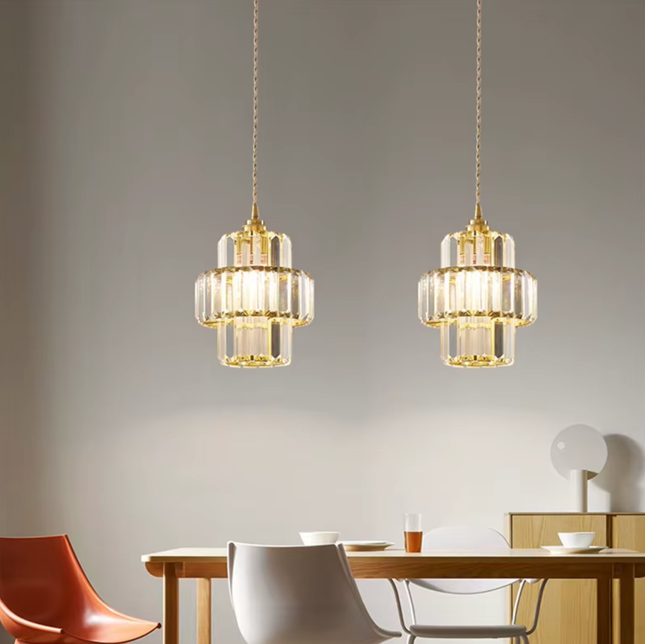 Fernanda - Round Tiered Glass Crystal Ceiling Pendant Light