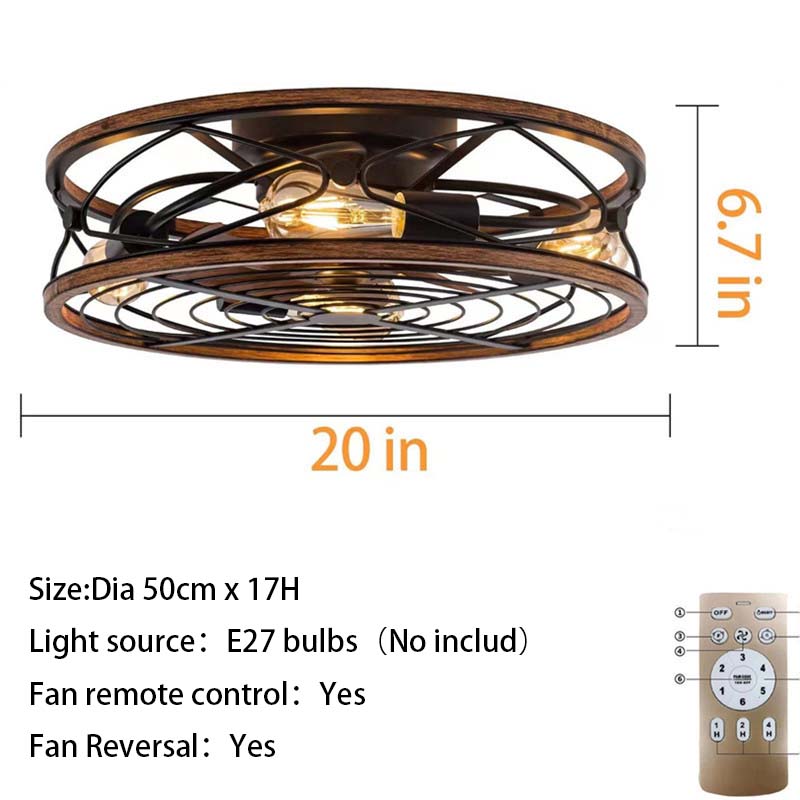 Zuri - Industrial Style Ceiling Fan with 4 Bulb Light