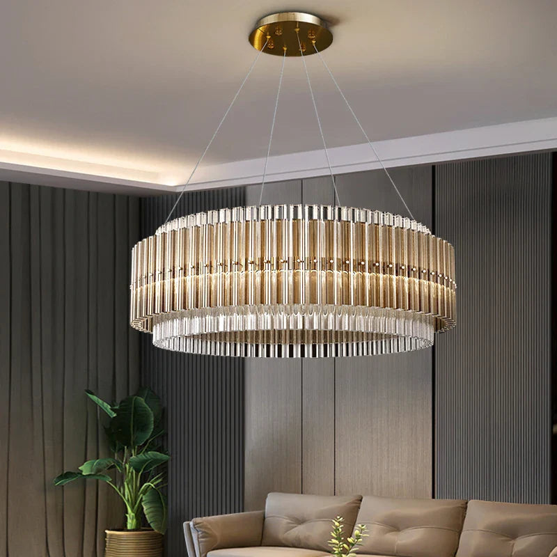 Lana - Modern Golden Glass Pendant Chandelier