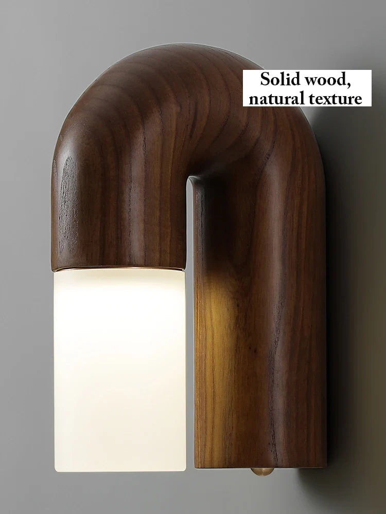 Ercole - Wood Curved Natural LED Wall Light
