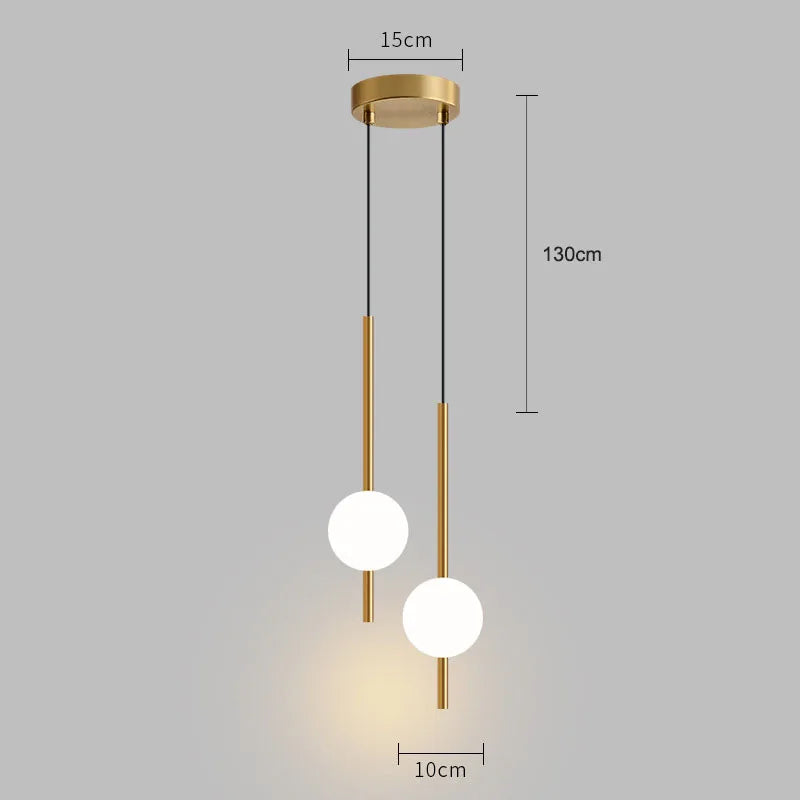 Riandne - Modern Hanging Frosted Glass Ball Pendant Light Properties