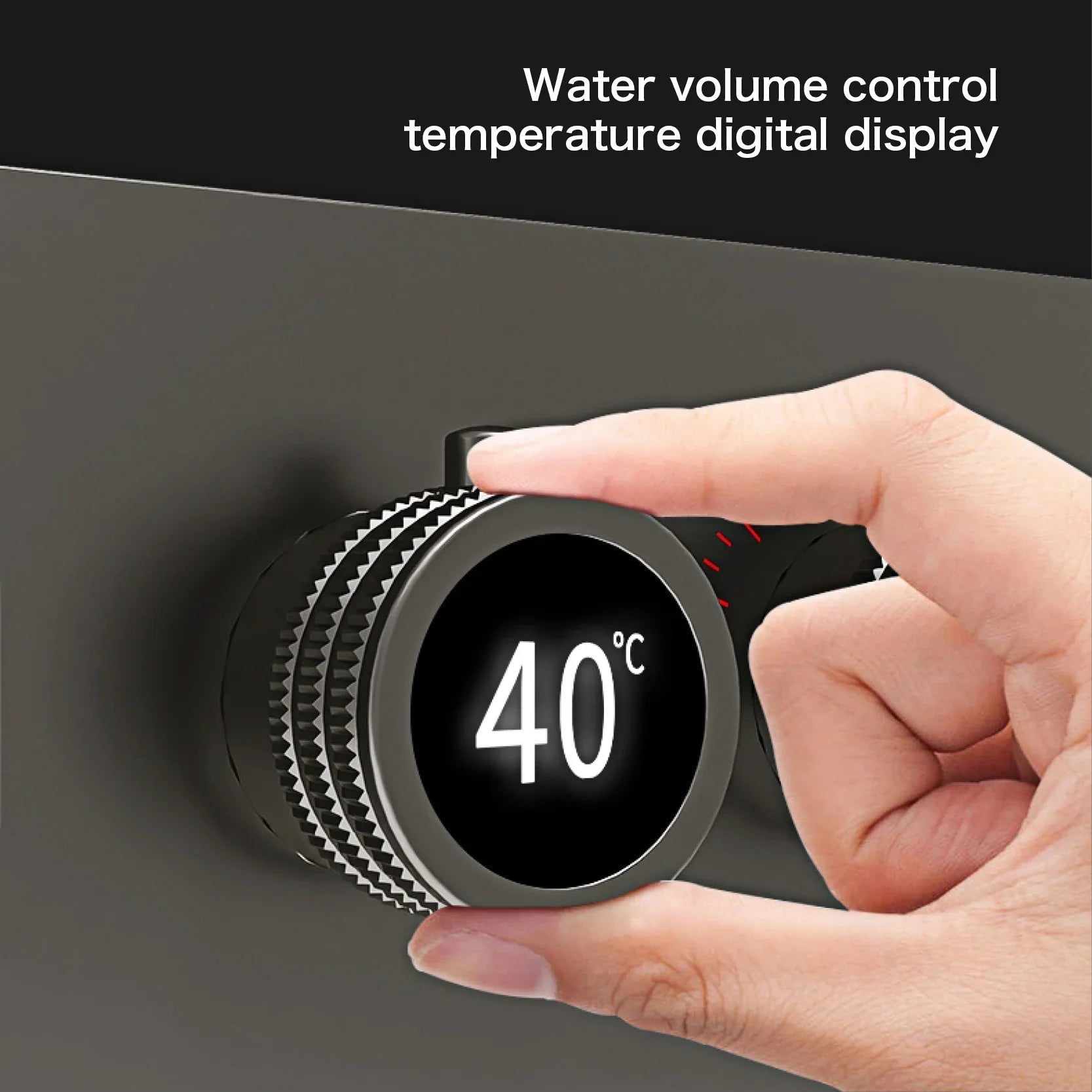 Donte - Brass LED Digital Shower System with Ceiling Mount and Dual Hot & Cold Controls