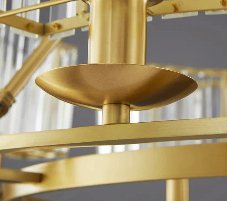 Harper - Gold Crystal Round Hanging Chandelier