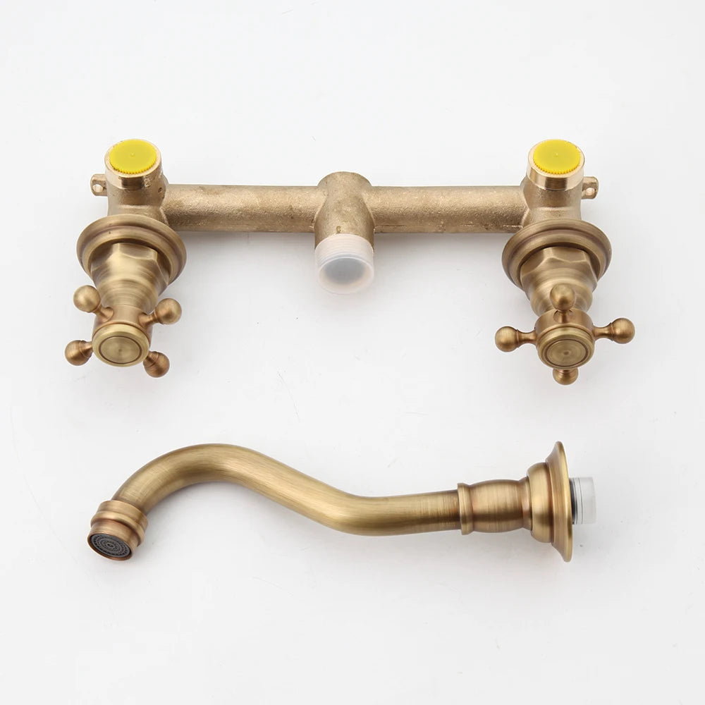 Maira - Vintage Style Dual Handle Hot/Cold Mixer Wall Tap