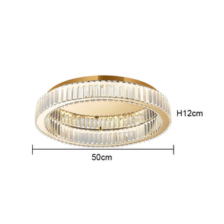 Mac - Crystal Glass Round Modern Semi-Flush Ceiling Light Chandelier