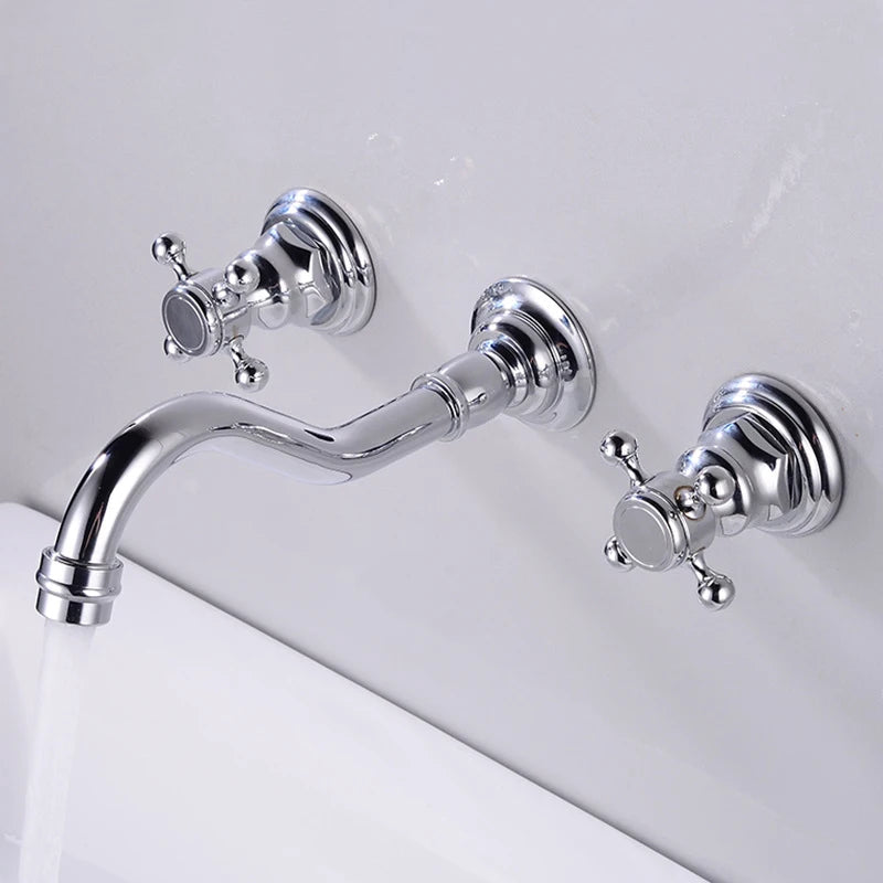Maira - Vintage Style Dual Handle Hot/Cold Mixer Wall Tap
