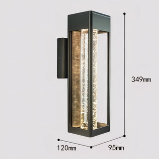 Holland - Black Caged Crystal Bubble Glass Outdoor Wall Light