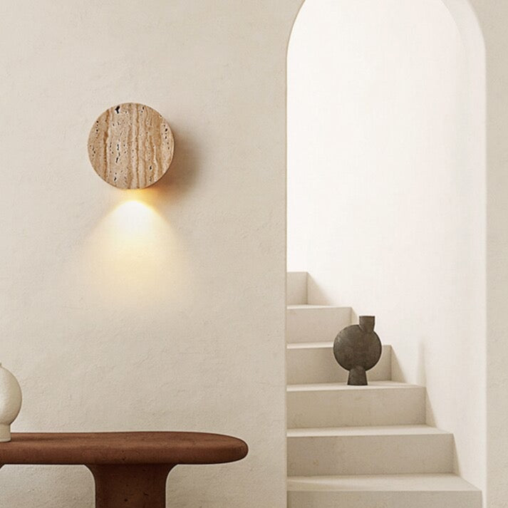 ANNABELINDA - Natural Stone Round Wall Light Downlight