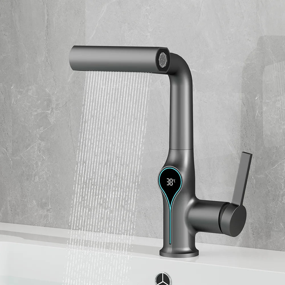 Kameron - Modern Waterfall Spout Tap with Digital Temperature Display