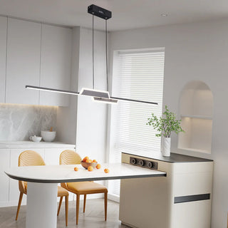 Long Bar Hanging LED Chandelier Black