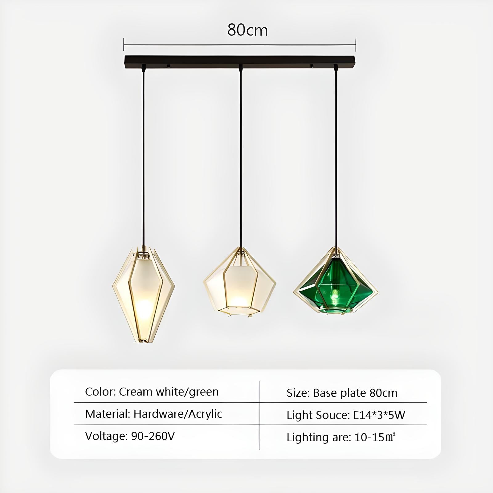 Georgina - Retro Caged Coloured Glass Pendant Ceiling Light