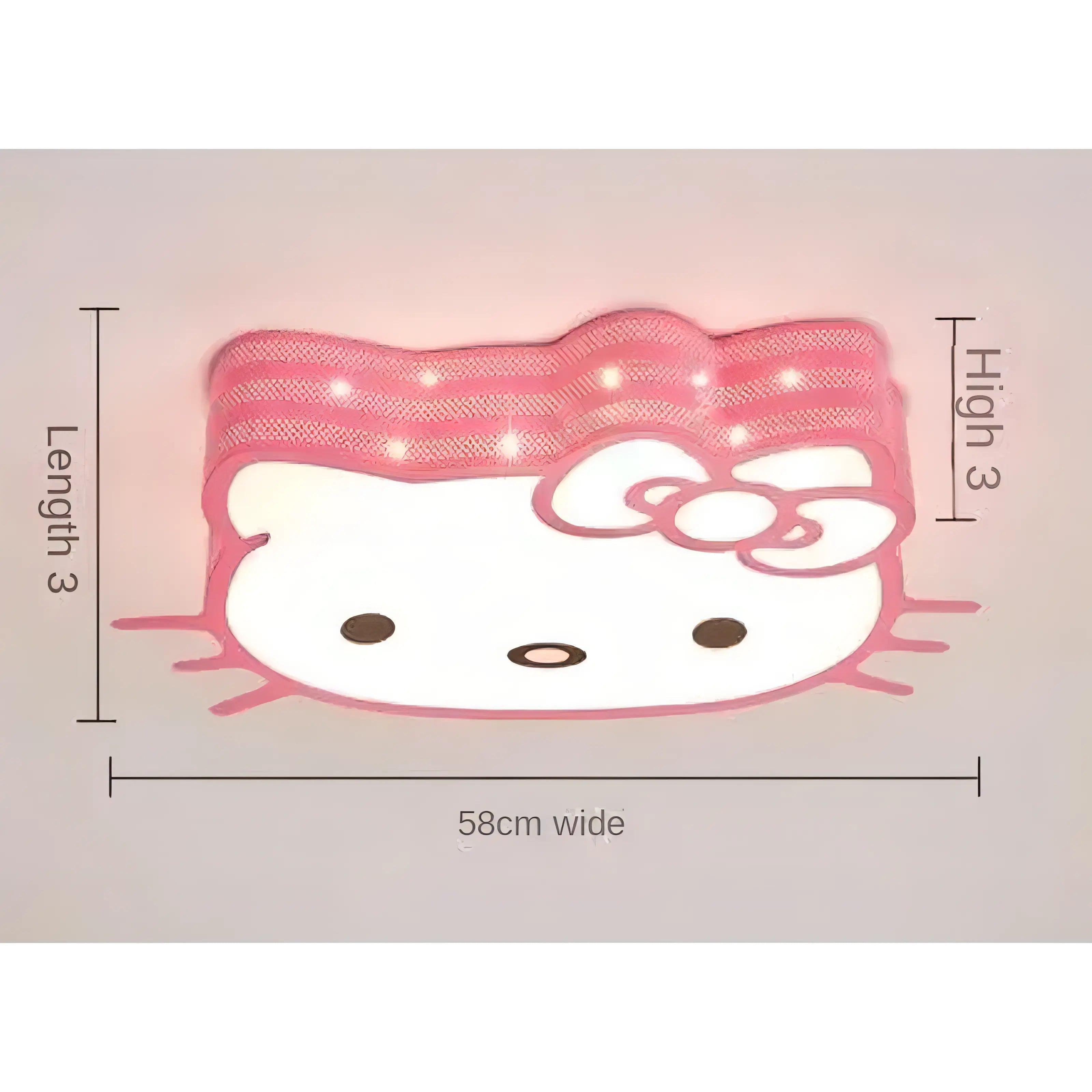 Reedy - Pink Kitten Children's Bedroom Ceiling Light