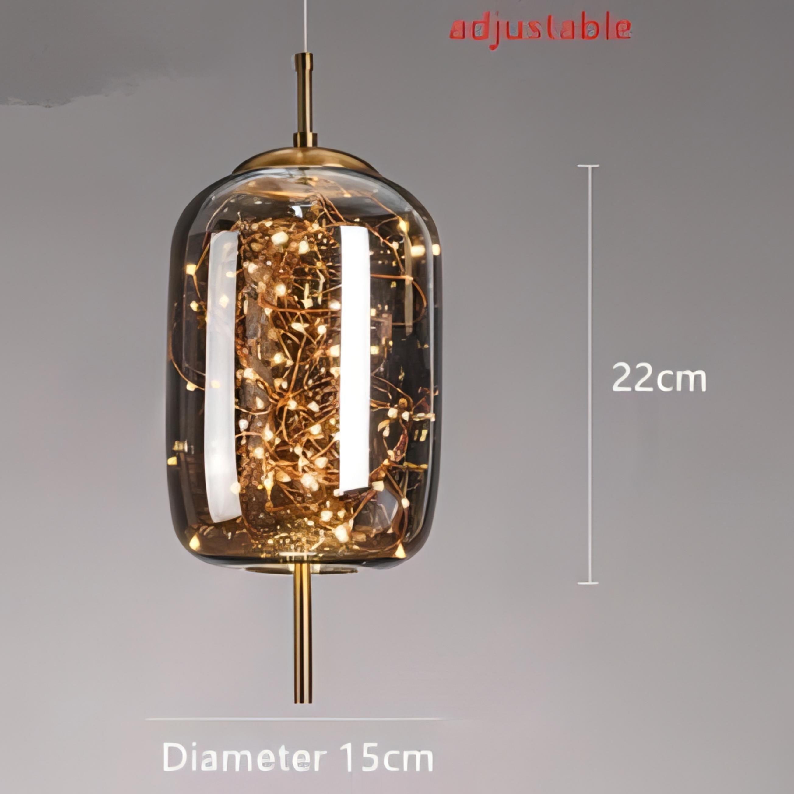 Zev - Coloured Glass Hanging Dome Burst Star Pendant Ceiling Light