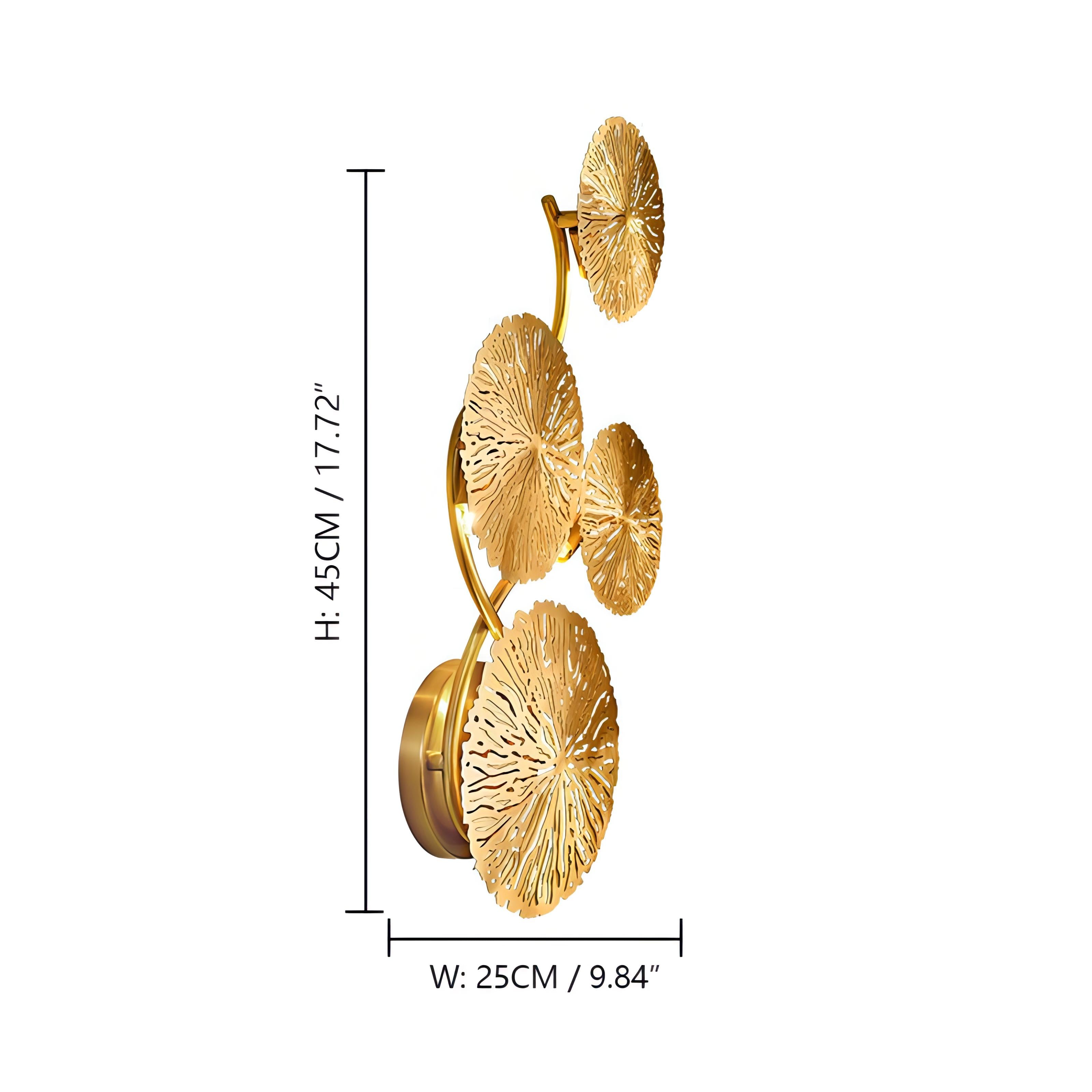 Dilan - Gold Multi Head Patterned Leaf Wall Light