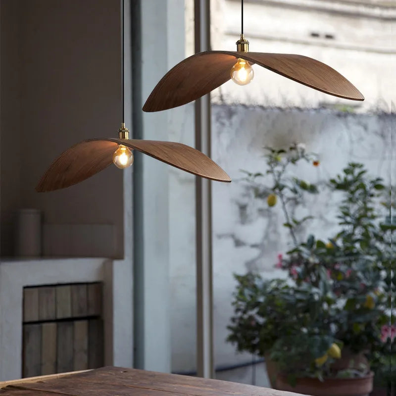 Iliana - Bird Curved Wood Style Hanging Pendant Ceiling Light