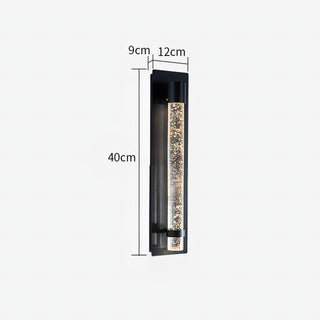 Owyn - Crystal Bubble Black Modern Outdoor Wall Light Bar