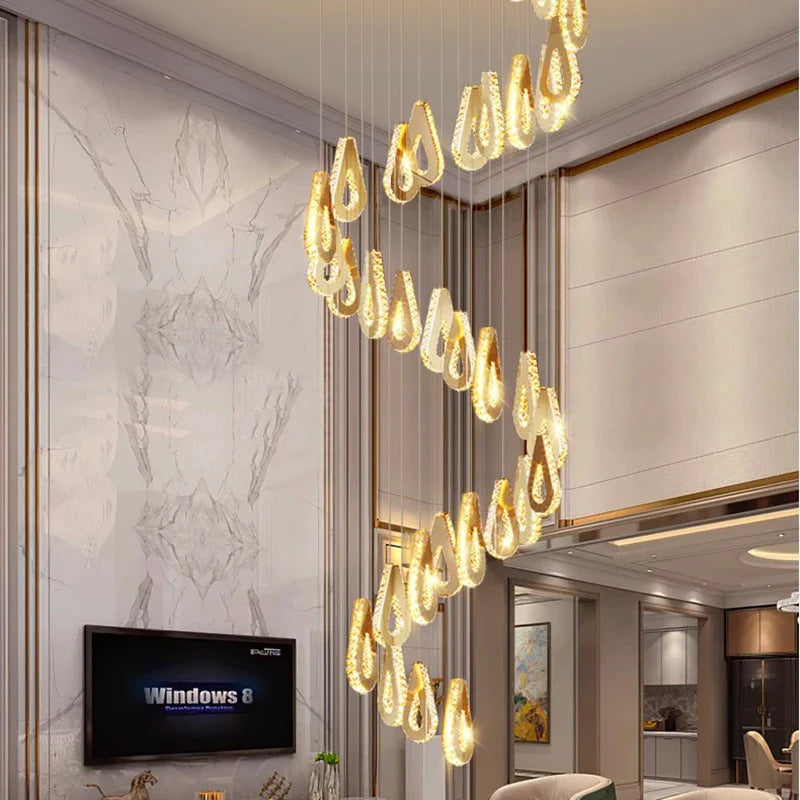 Whitney - Gold Crystal Teardrop Ceiling Chandelier