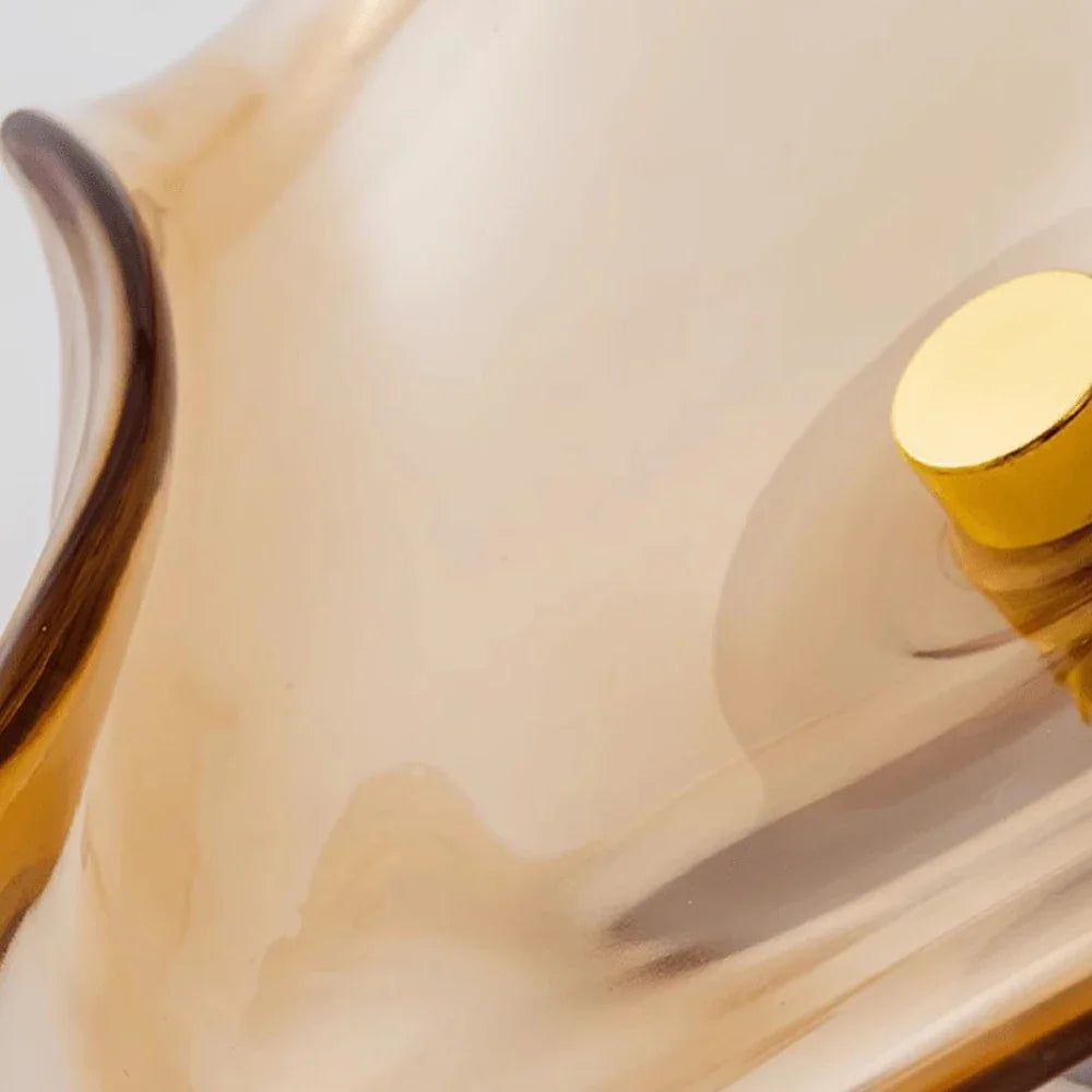 Nedo - Modern Curved Glass Gold Frame Circular Folded Wall Light