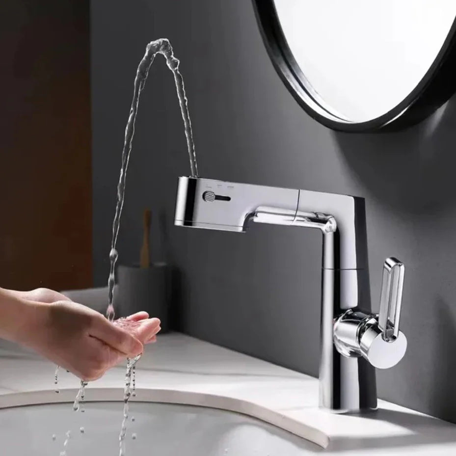 Reese - Pull Out Basin Mixer LED Temperature Tap 360° Rotatable