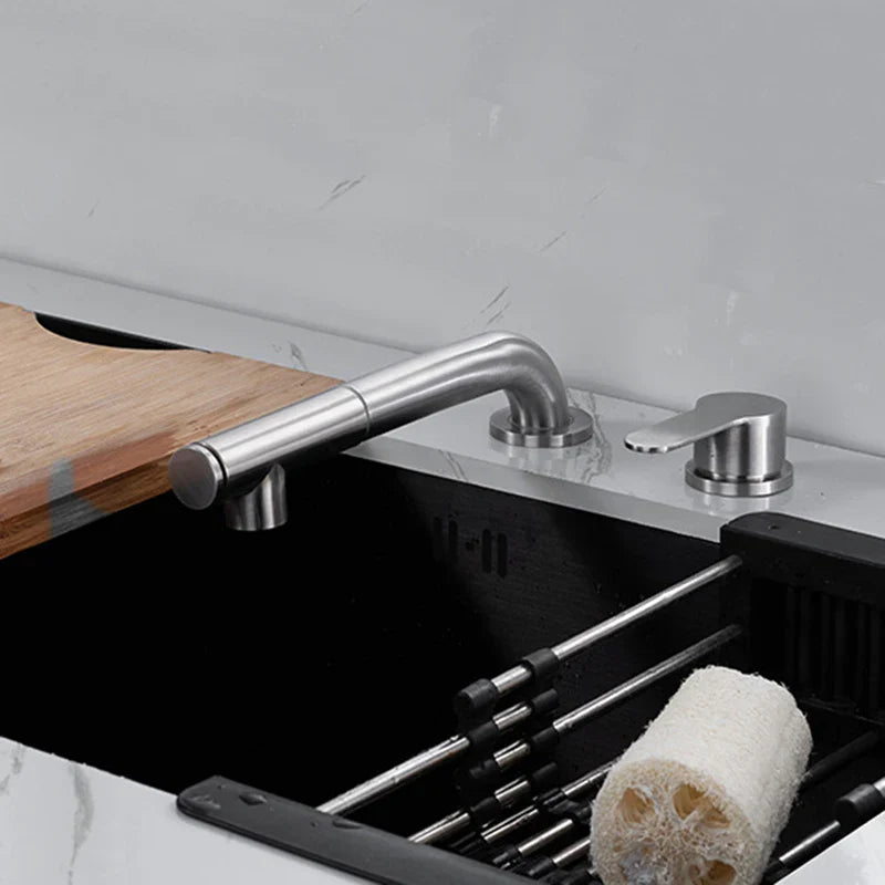 Padron - Stainless Steel Pull Out Hot & Cold Mixer Kitchen Tap