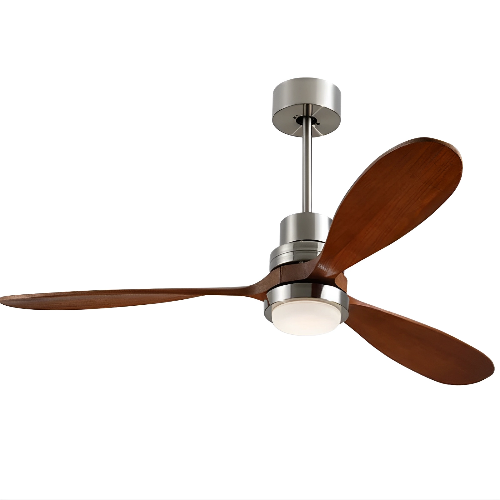 Brett - Modern Ceiling Fan with Dark Wood Blades and LED Light