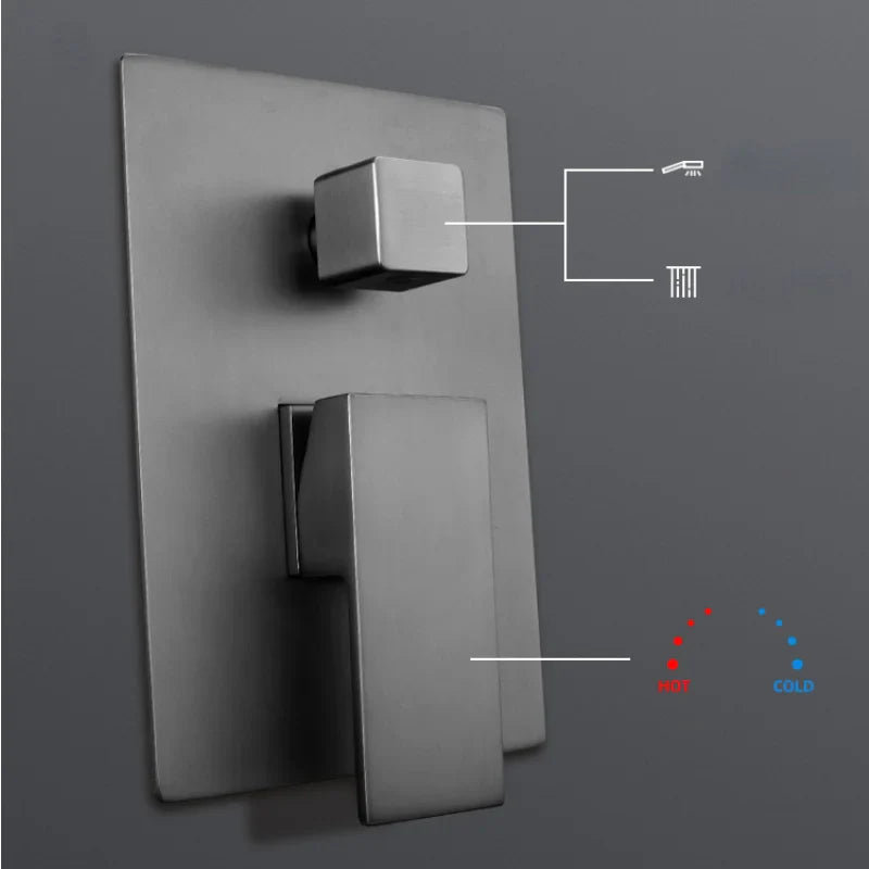 Samuels - Modern Waterfall Bathtub Tap Set with Shower