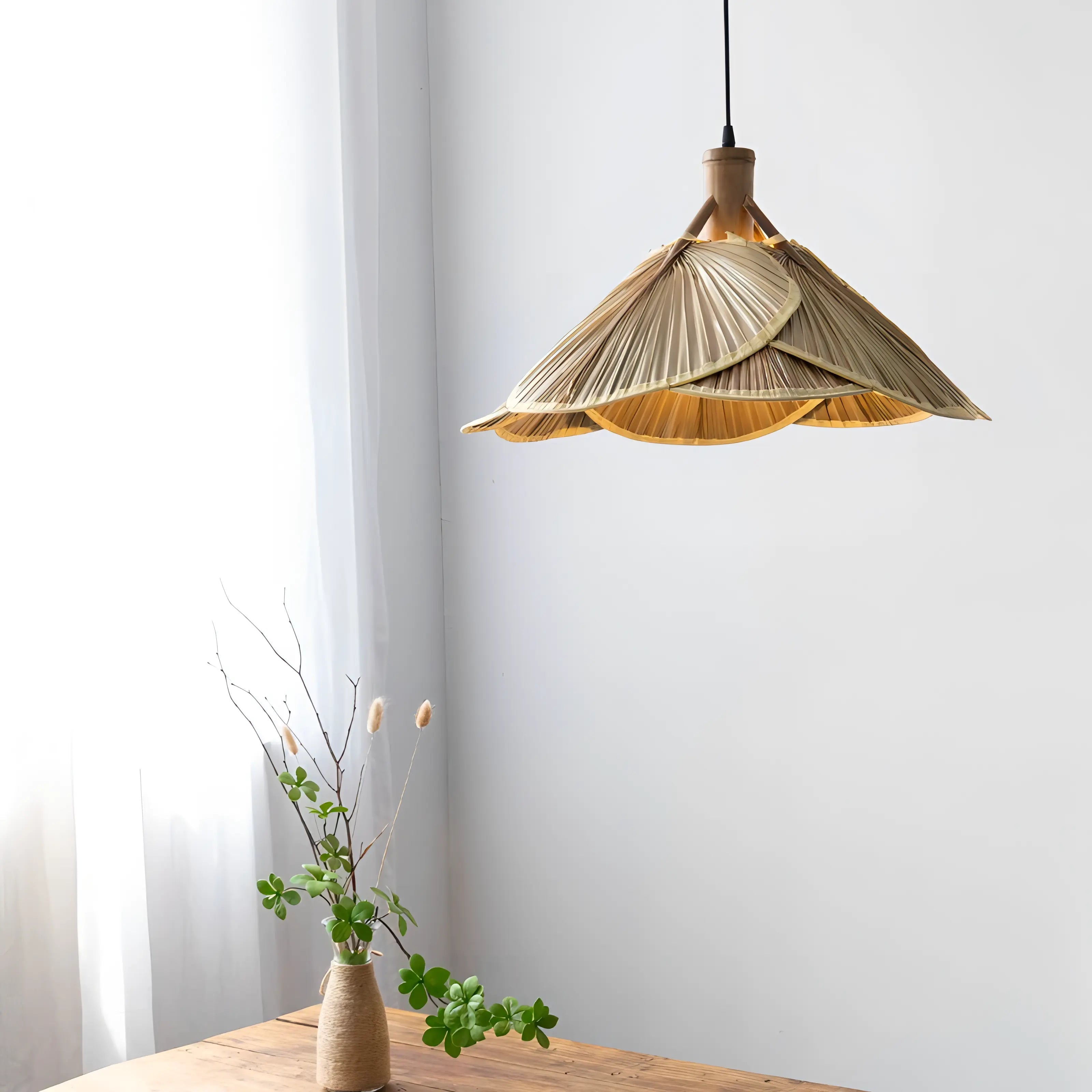 Homan - Handmade Leaf Bamboo Pendant Ceiling Light