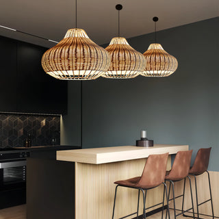 Tolliver - Rattan Woven Pendant Ceiling Light Southeast Asia Style
