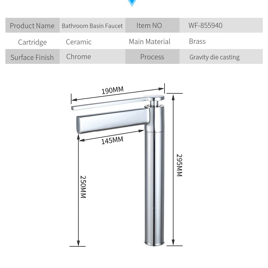 Tyree - Thin Single Lever Deck Mounted Basin Mixer Tap
