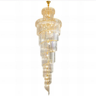 Rose - Round Tiered Crystal Staircase Ceiling Chandelier