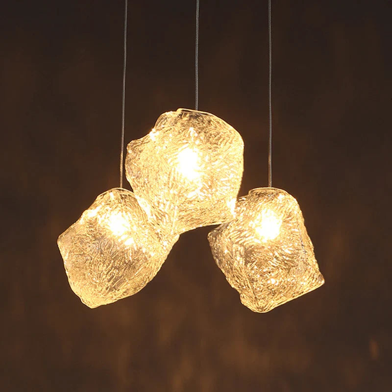 Destiney - Modern Ice Cube Glass Pendant Ceiling Light