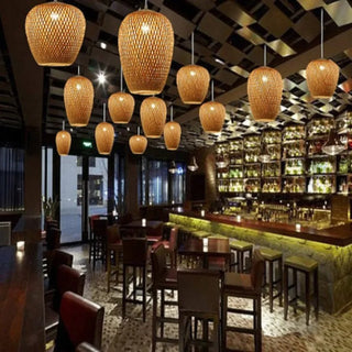 Nereida - Natural Hand-Woven Rattan Bamboo Hanging Ceiling Light