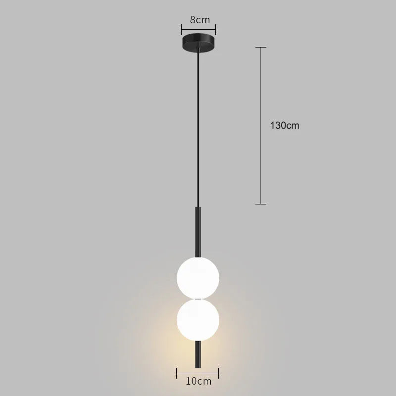 Riandne - Modern Hanging Frosted Glass Ball Pendant Light Properties