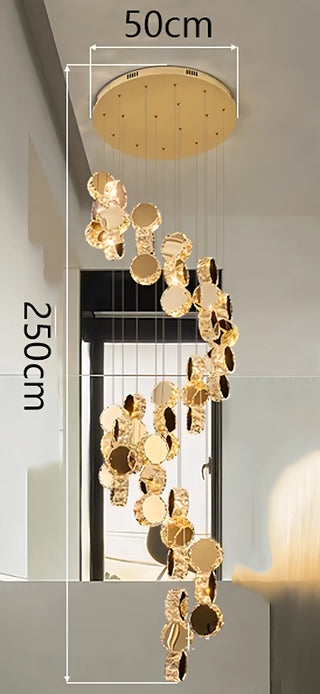 Christina - Round Crystal Gold Hanging Ceiling Chandelier