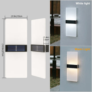 Kacela - Solar Outdoor Modern Milk Shade Wall Light Up/Down