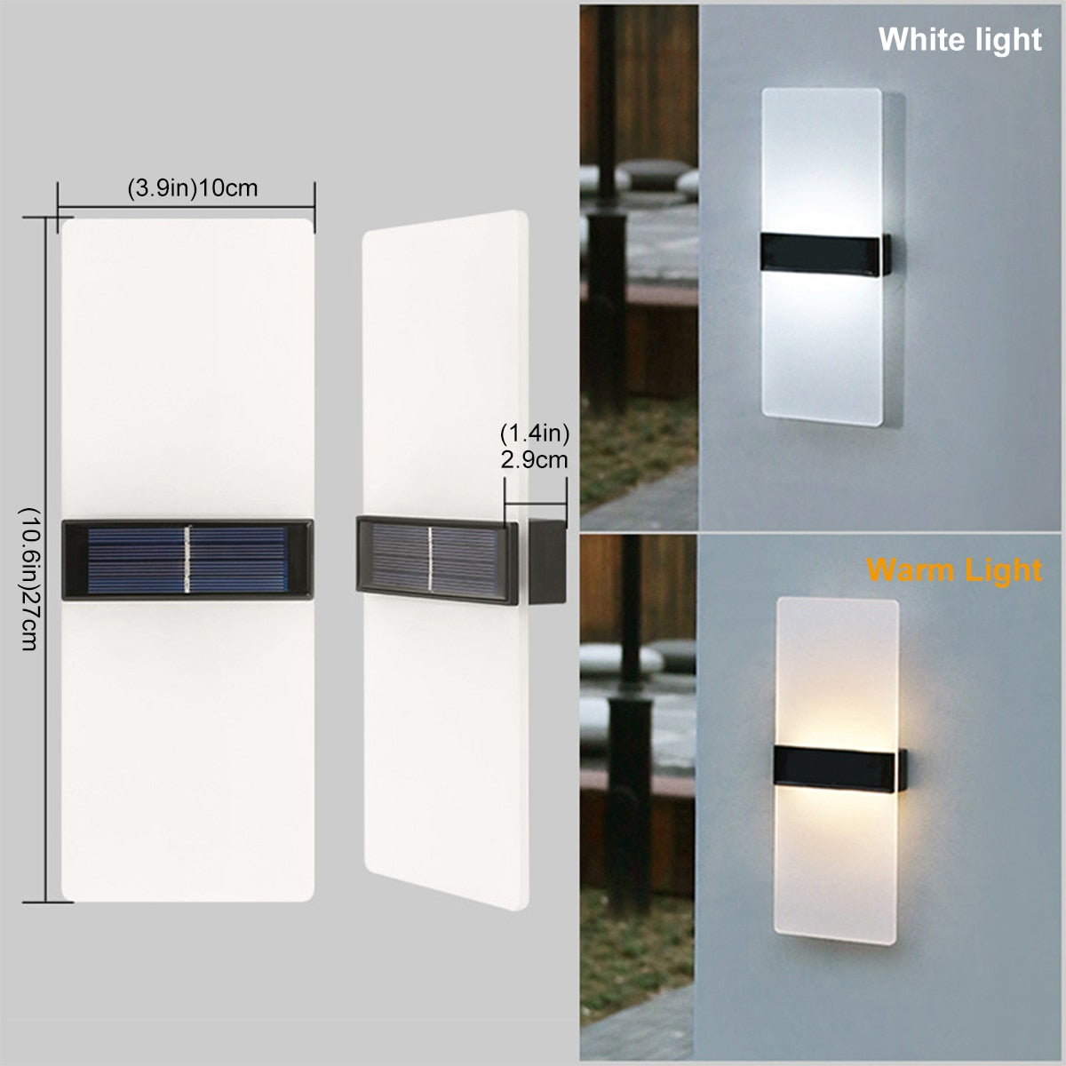 Kacela - Solar Outdoor Modern Milk Shade Wall Light Up/Down