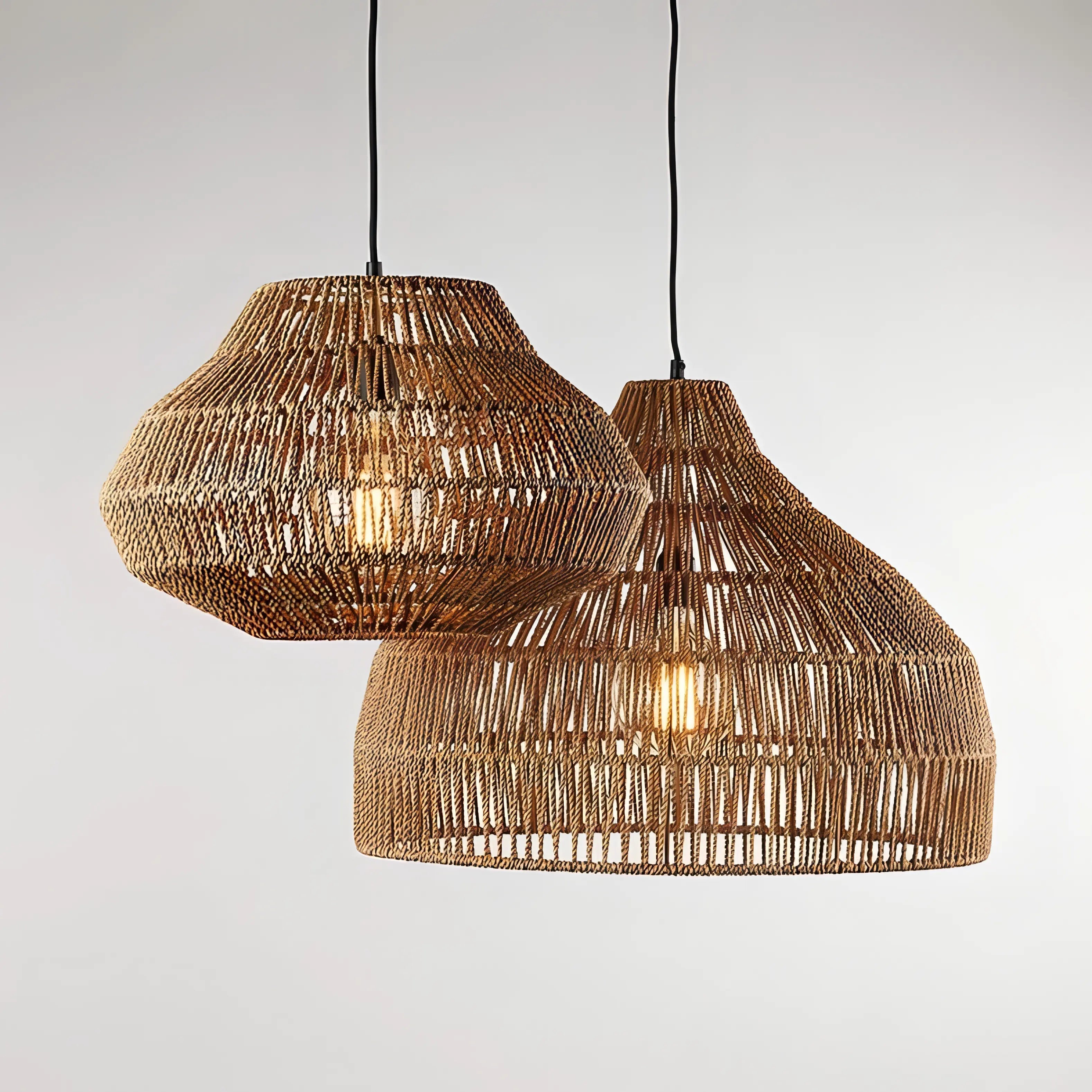 Kenan - Handmade Woven Rattan Round Ceiling Pendant Light