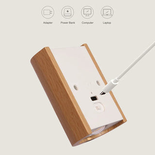 Delong - Motion Activated Wooden Wall Night Light USB Rechargeable