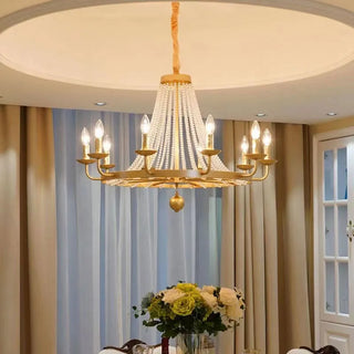 Brandt - American Country Candle Glass Bead Hanging Ceiling Light Chandelier
