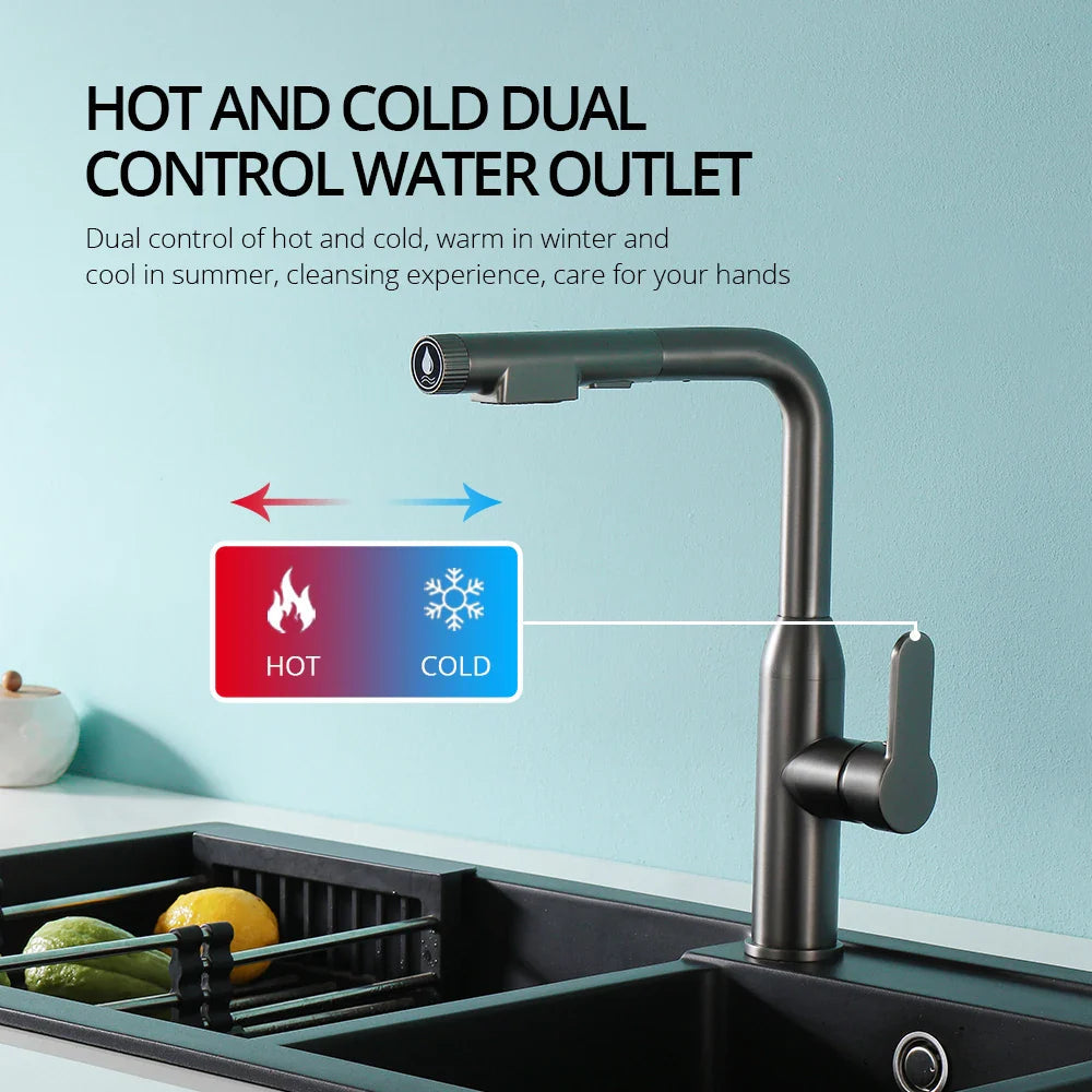 Ingram - Modern Single Handle Swivel Pull Out Mixer Kitchen Tap