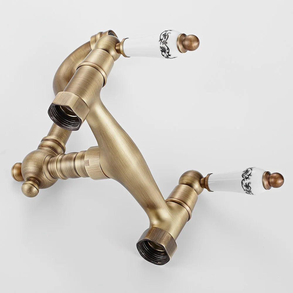 Herrick - Retro Ceramic Double Handle Wall Mounted Mixer Kitchen Tap