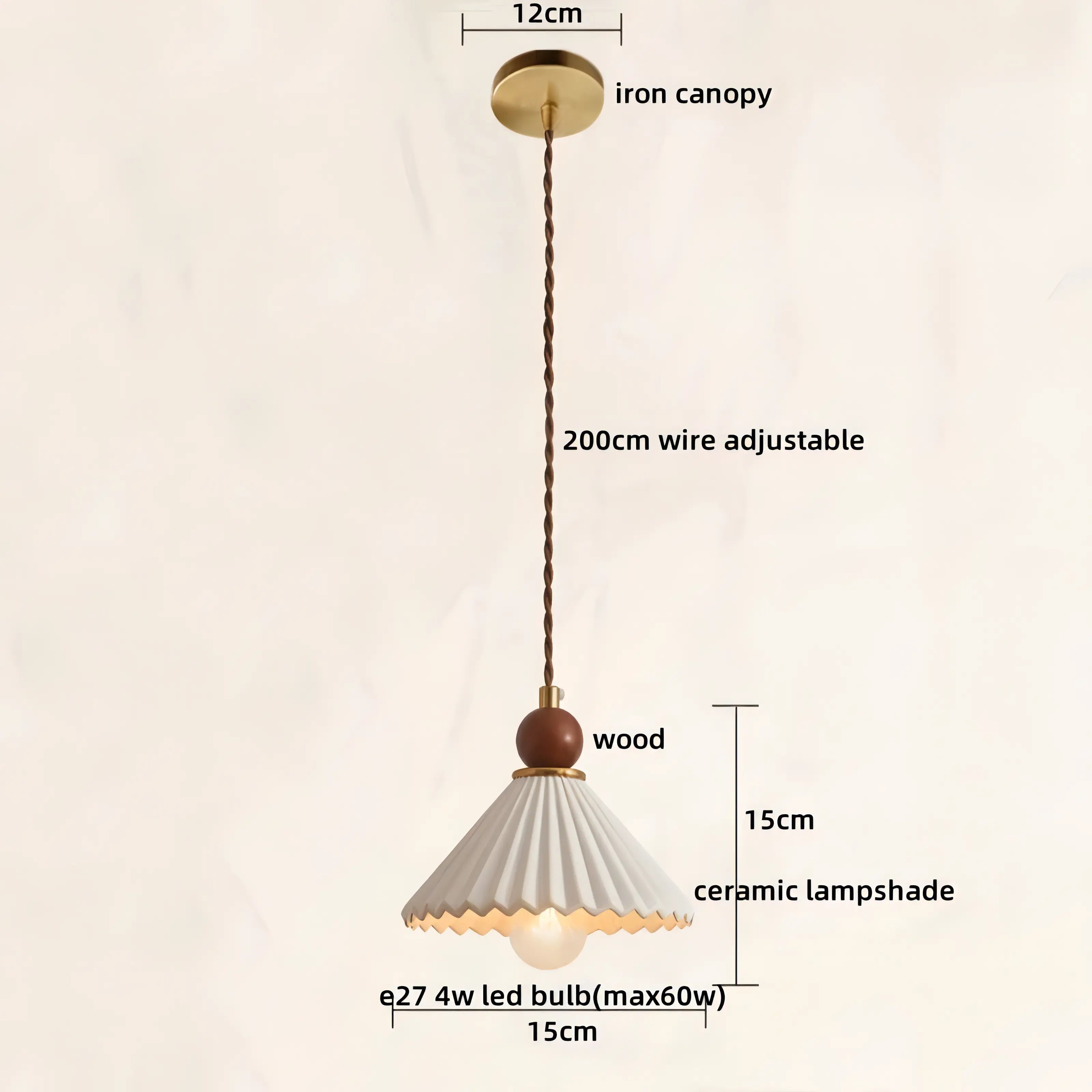 Anselmo - Modern Resin Ceramic Triangular Hanging Pendant Ceiling Light