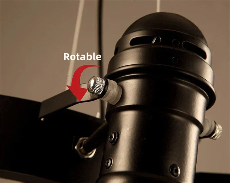 Emriye - 6 Head Black Industrial Spotlight Ceiling Light Chandelier