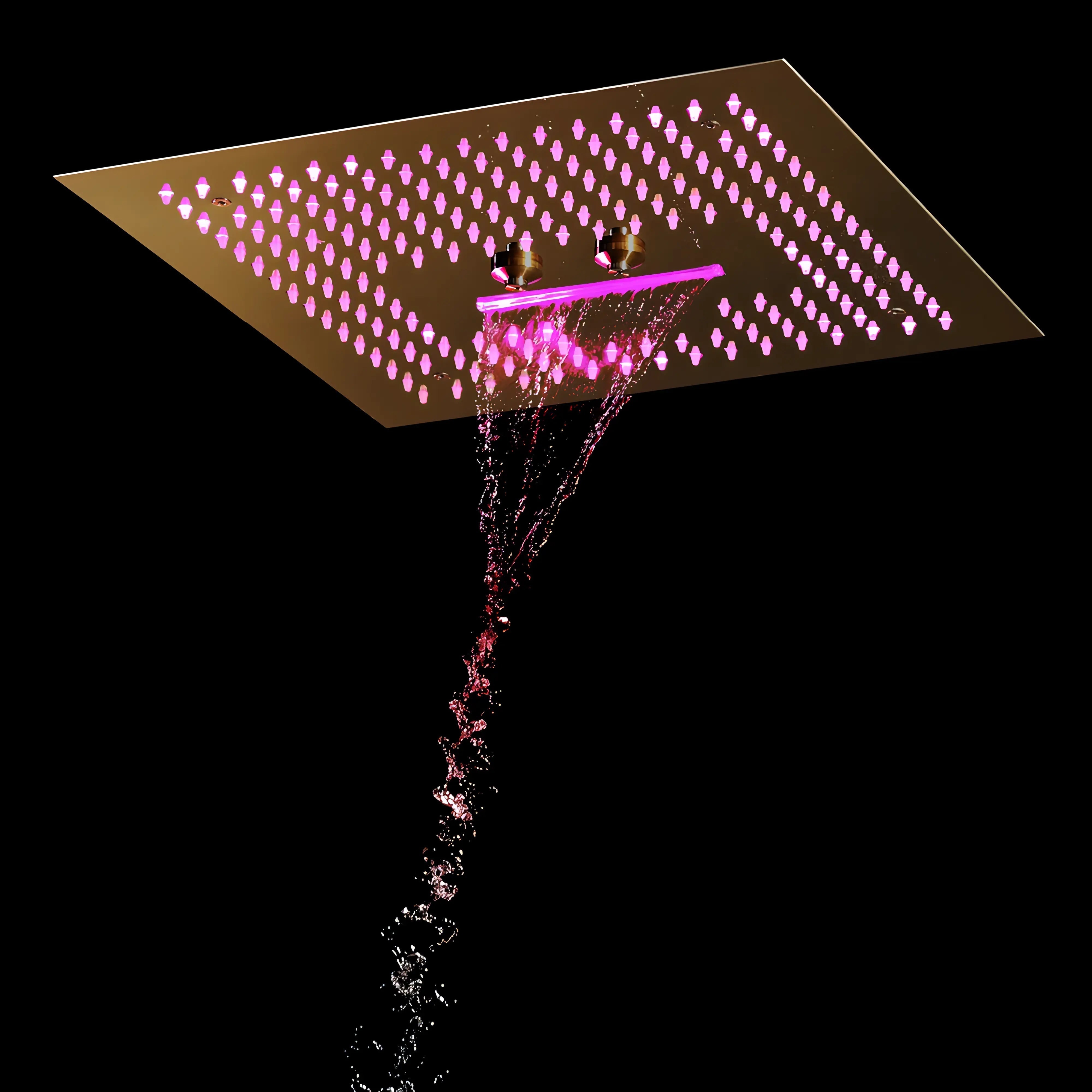 Ochoa - Modern Ceiling Waterfall 16 Inch Head LED Multi Function with Handheld Mini Sprayer