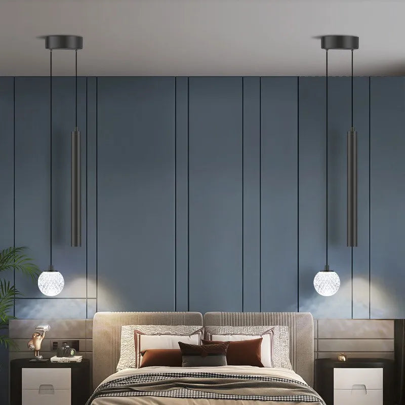 Modern Hanging Cord Pendant Glass Gold Ceiling Light