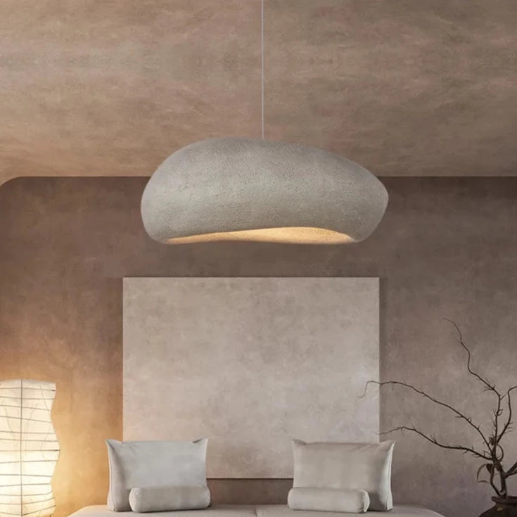 Frona - Wabi-Sabi Round Rock Style Hanging Pendant Ceiling Light